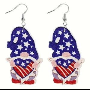 4th of July Gnome earrings